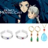 A Set Anime Howl s Moving Castle Cosplay Ring Howl and Sophie Adjustable Red Blue Crystal - Howl’s Moving Castle Store