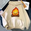 Anime Howl s Moving Castle Hoodies Cute Calcifer Hanging on Wood Winter Women Hoodie Spring Autumn 2 - Howl’s Moving Castle Store