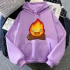 Anime Howl s Moving Castle Hoodies Cute Calcifer Hanging on Wood Winter Women Hoodie Spring Autumn 5 - Howl’s Moving Castle Store