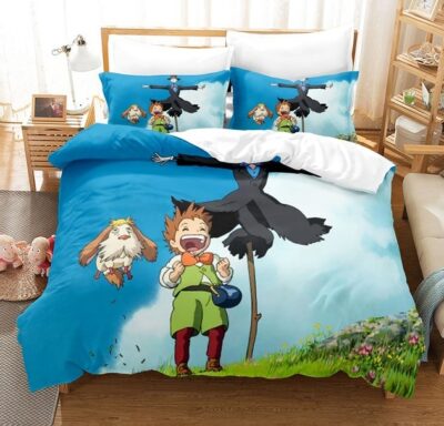 Cartoon Movie Howl s Moving Castle Bedding Set Anime Duvet Cover Pillowcase Kids Bed Set Twin.jpg 640x640 6 - Howl’s Moving Castle Store