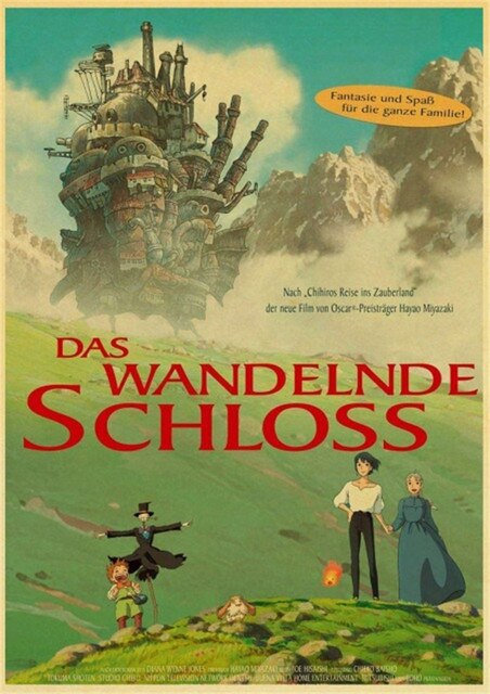 Howl s Moving Castle Hayao Miyazaki Cartoon Movie High Quality Vintage Poster Canvas Prints Wall Decor.jpg 640x640 2 - Howl’s Moving Castle Store