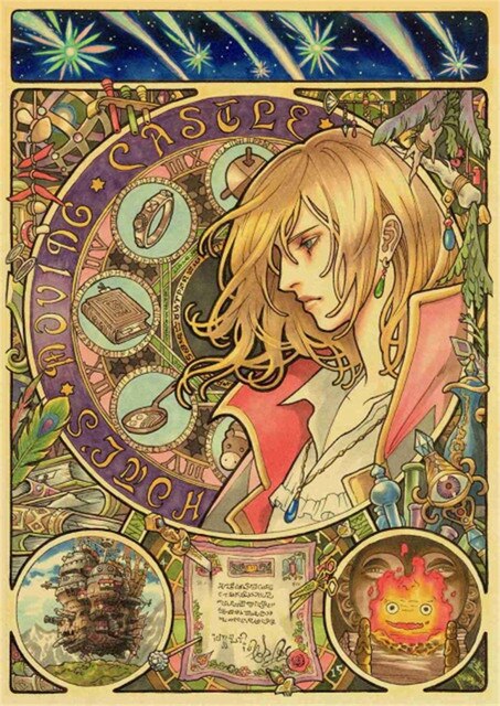 Howl s Moving Castle Hayao Miyazaki Cartoon Movie High Quality Vintage Poster Canvas Prints Wall Decor.jpg 640x640 5 - Howl’s Moving Castle Store