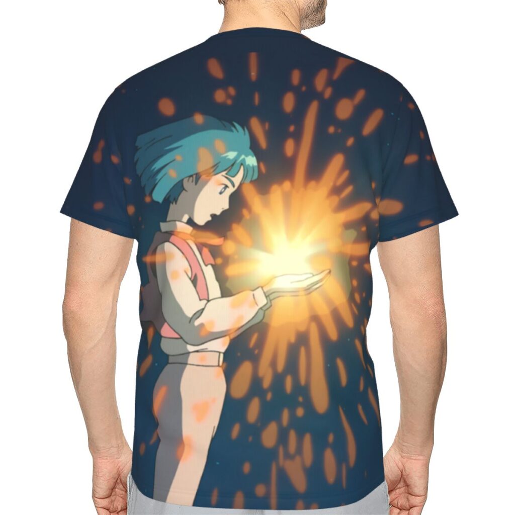 Howls Moving Castle T Shirt Young Howl Firework Awesome Polyester Beach T Shirt Short Sleeve Graphic - Howl’s Moving Castle Store