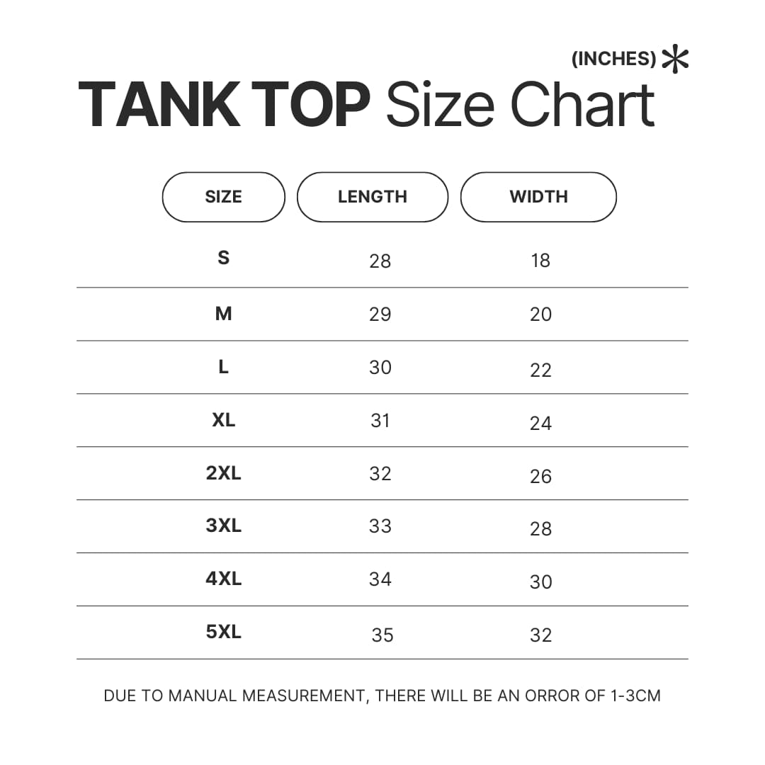 Tank Top Size Chart - Howl’s Moving Castle Store