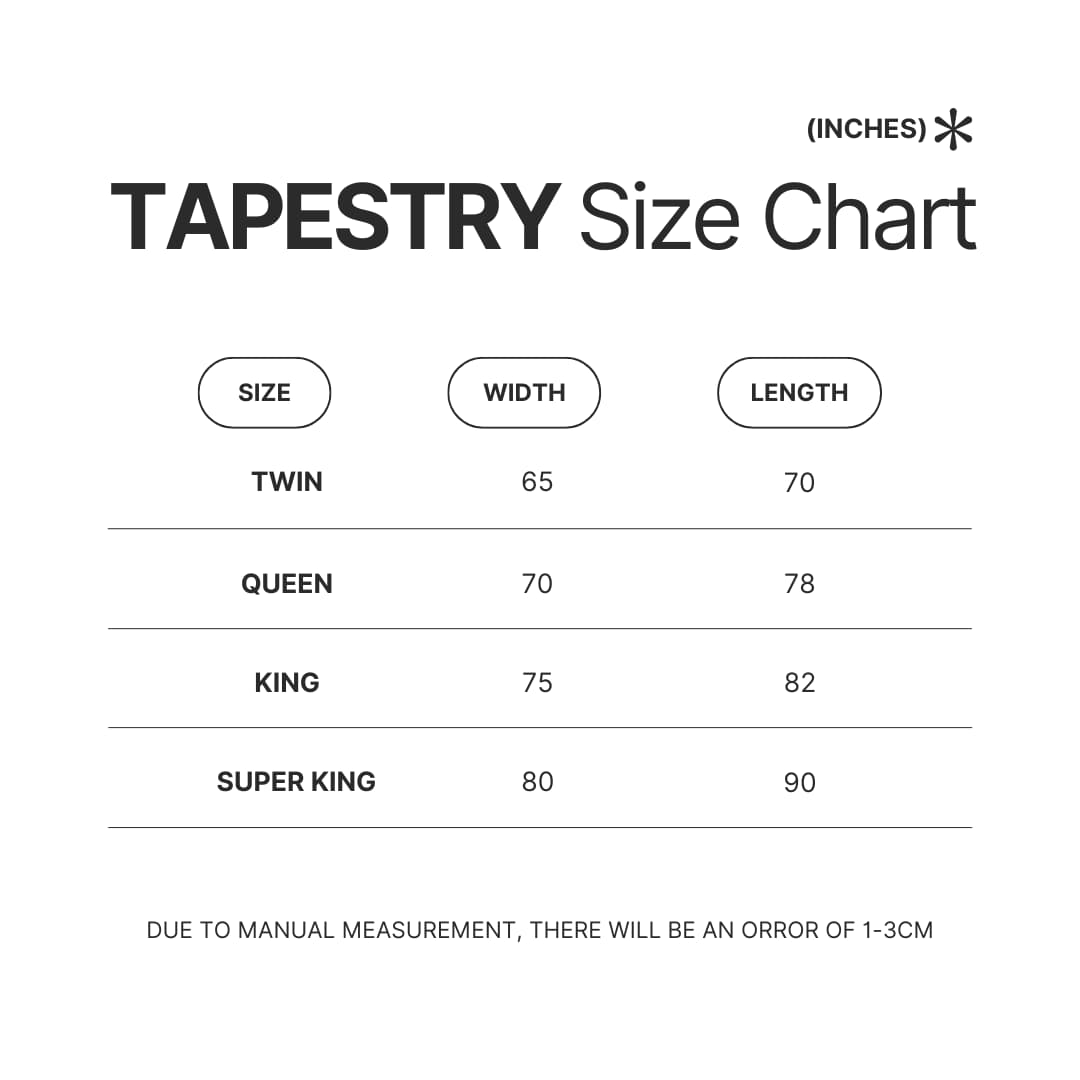 Tapestry Size Chart - Howl’s Moving Castle Store