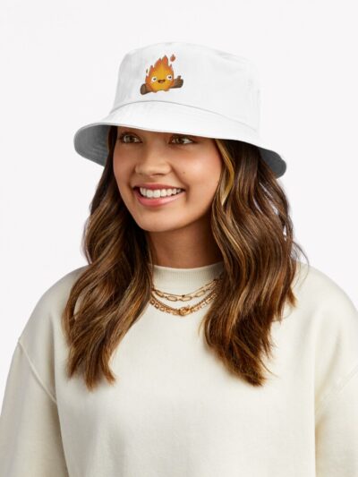 Illustrated Kawaii Calcifer Bucket Hat Official Howl’s Moving Castle Merch