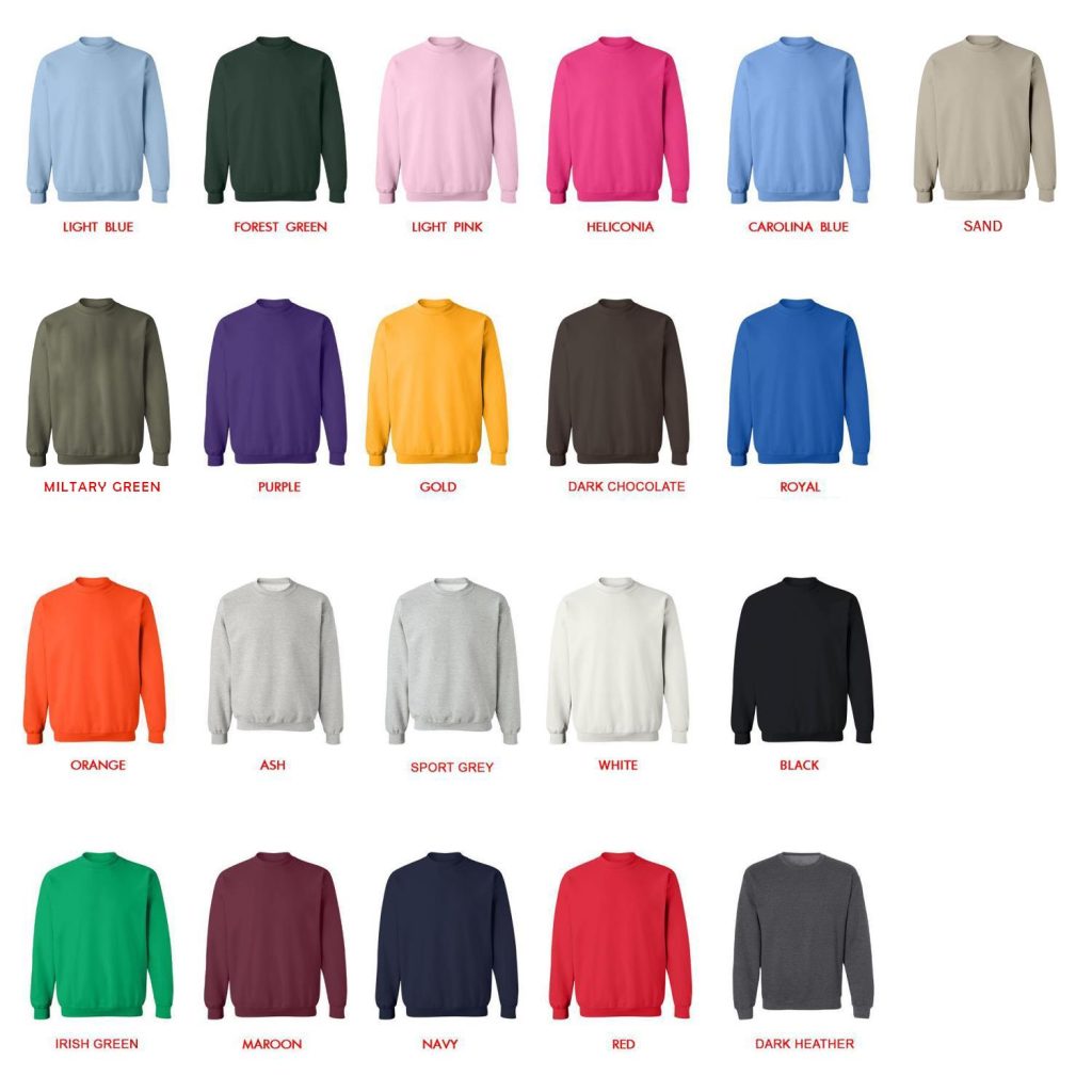 sweatshirt color chart - Howl’s Moving Castle Store