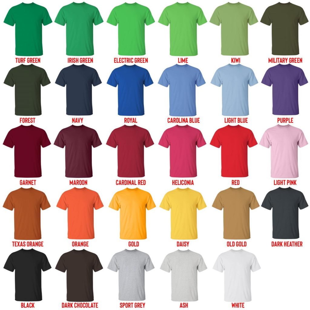 t shirt color chart - Howl’s Moving Castle Store